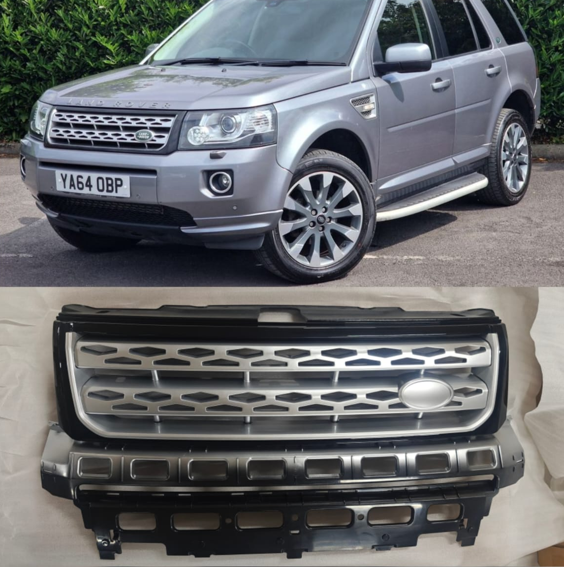 Silver Show Grill Compatible With Land Rover 2 Free Lander 2 (L359) (2009-2015) Tag No.16