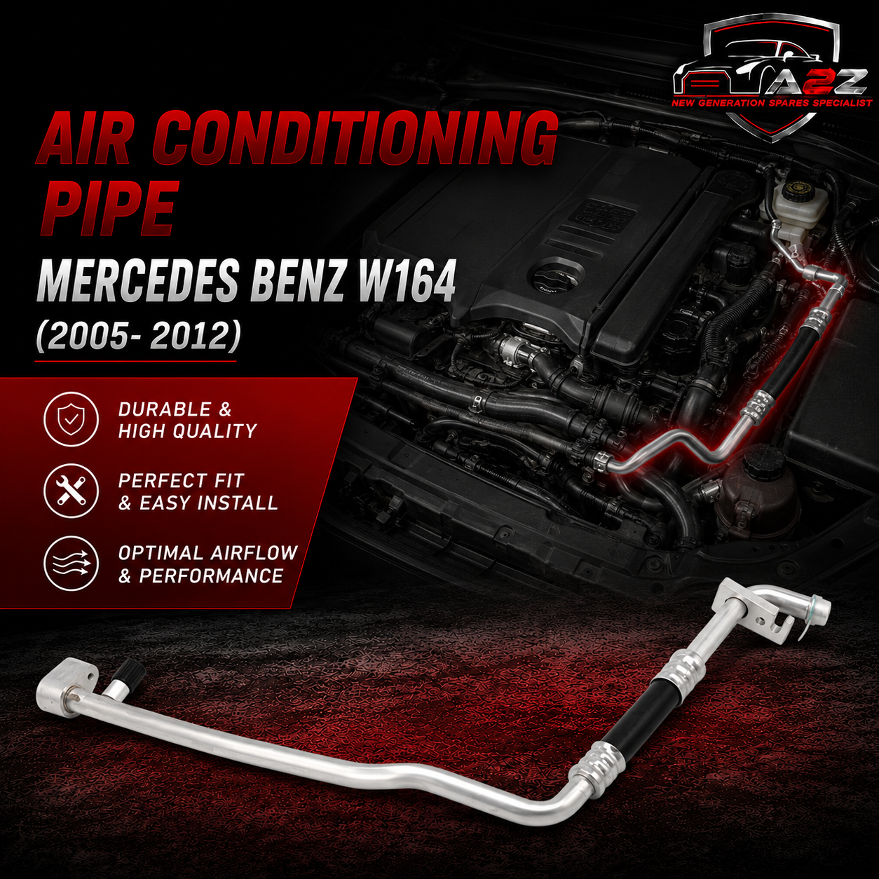 Air Conditioning Pipe A1648301215 1648301215 Compatible With Mercedes Benz W164