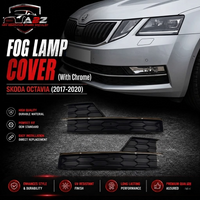 Fog Lamp Cover (With Chrome) Set Left 5E0807681G9B9 5E08537672ZZ & Right 5E0807682G9B9 5E08537682ZZ Compatible With Skoda Octavia (2017-2020) Tag No.1193