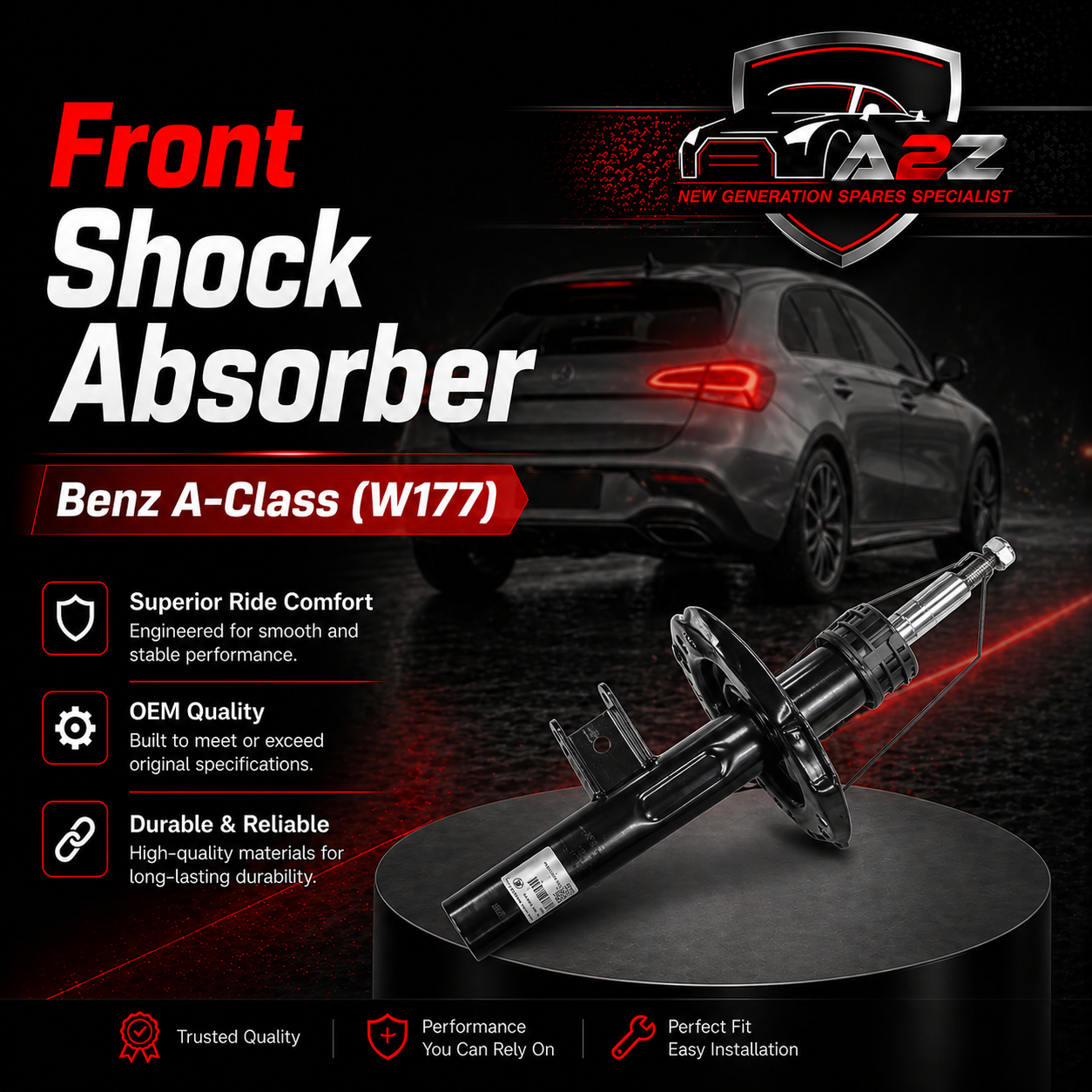 Front Shocker Set Left 1773230900 & Right 1773231000 Compatible With Mercedes Benz A-Class (W177)