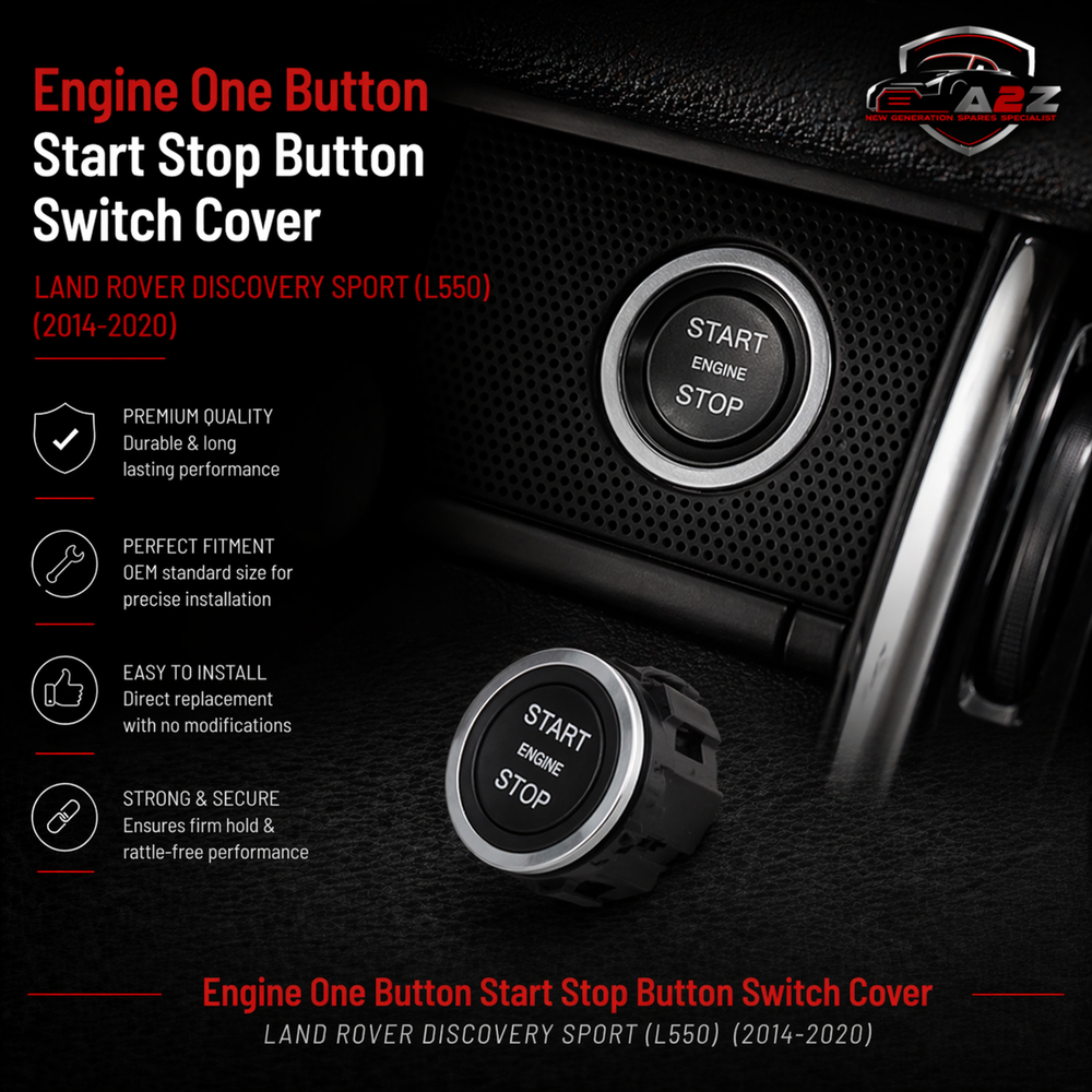 Engine One Button Start Stop Button Switch Cover LR094038 LR094038-1 LR068334 LR056640-1 Compatible with LAND ROVER DISCOVERY SPORT (L550) & RANGE ROVER EVOQUE (L538) &  RANGE ROVER SPORT II (L494)
