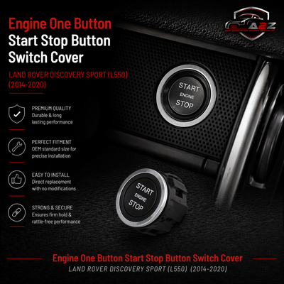 Engine One Button Start Stop Button Switch Cover LR094038 LR094038-1 LR068334 LR056640-1 Compatible with LAND ROVER DISCOVERY SPORT (L550) & RANGE ROVER EVOQUE (L538) &  RANGE ROVER SPORT II (L494)