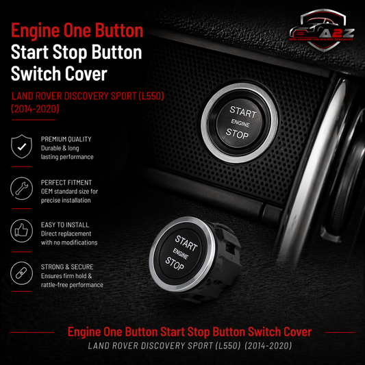 Engine One Button Start Stop Button Switch Cover LR094038 LR094038-1 LR068334 LR056640-1 Compatible with LAND ROVER DISCOVERY SPORT (L550) & RANGE ROVER EVOQUE (L538) &  RANGE ROVER SPORT II (L494)
