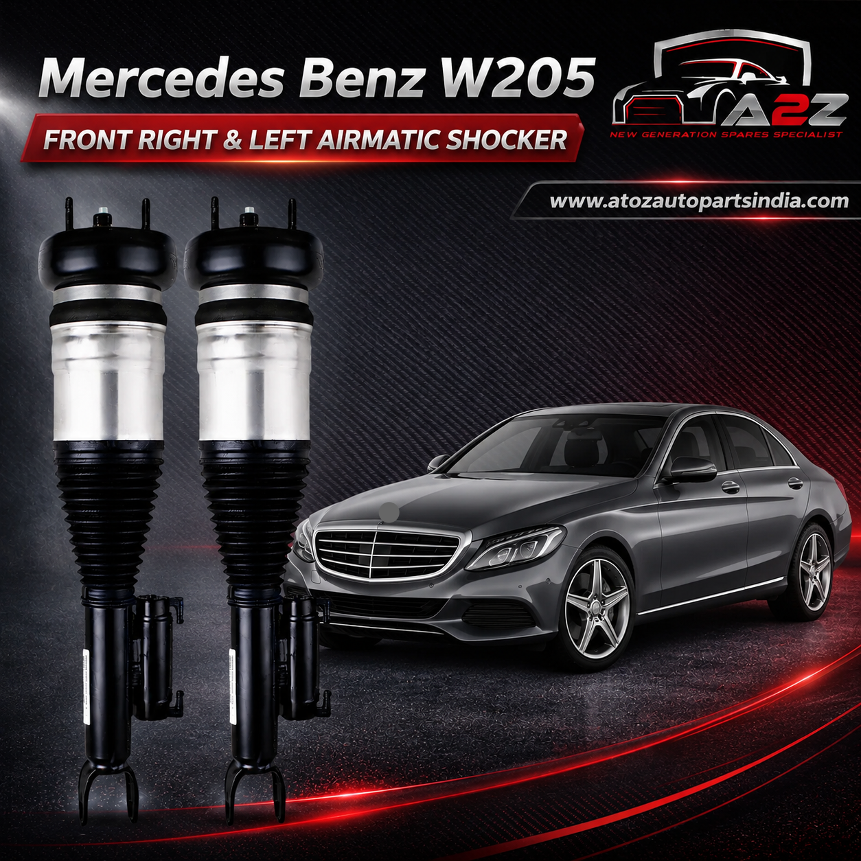 Front Air Suspension Shock Absorber Right & Left 2053204868 A2053204868 2053204768  Compatible With Mercedes Benz W205