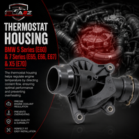 Thermostat Housing 11517805811 11517787052 11517787113 11517789014 Compatible With BMW 5 Series (E60) & 7 Series (E65, E66, E67) & X5 (E70) Tag No.99