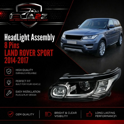 Head Lamp 8 Pins Right LR057267 & Left LR057278 Compatible With LAND ROVER SPORT 2014-2017