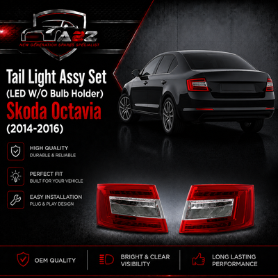 Tail Light Assy Set (LED W/O Bulb Holder) Left 5E5945111A 5E0945095 & Right 5E5945112A 5E0945096 Compatible With Skoda Octavia (2014-2016) Tag No.170