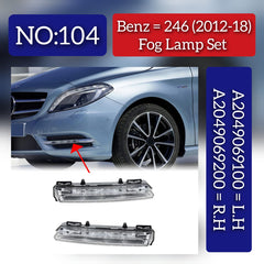 Fog Lamp Fog Light Drl Led Left 2049069100 & Right 2049069200 Compatible With Mercedes B Class W246 2012-2018 Tag No.104