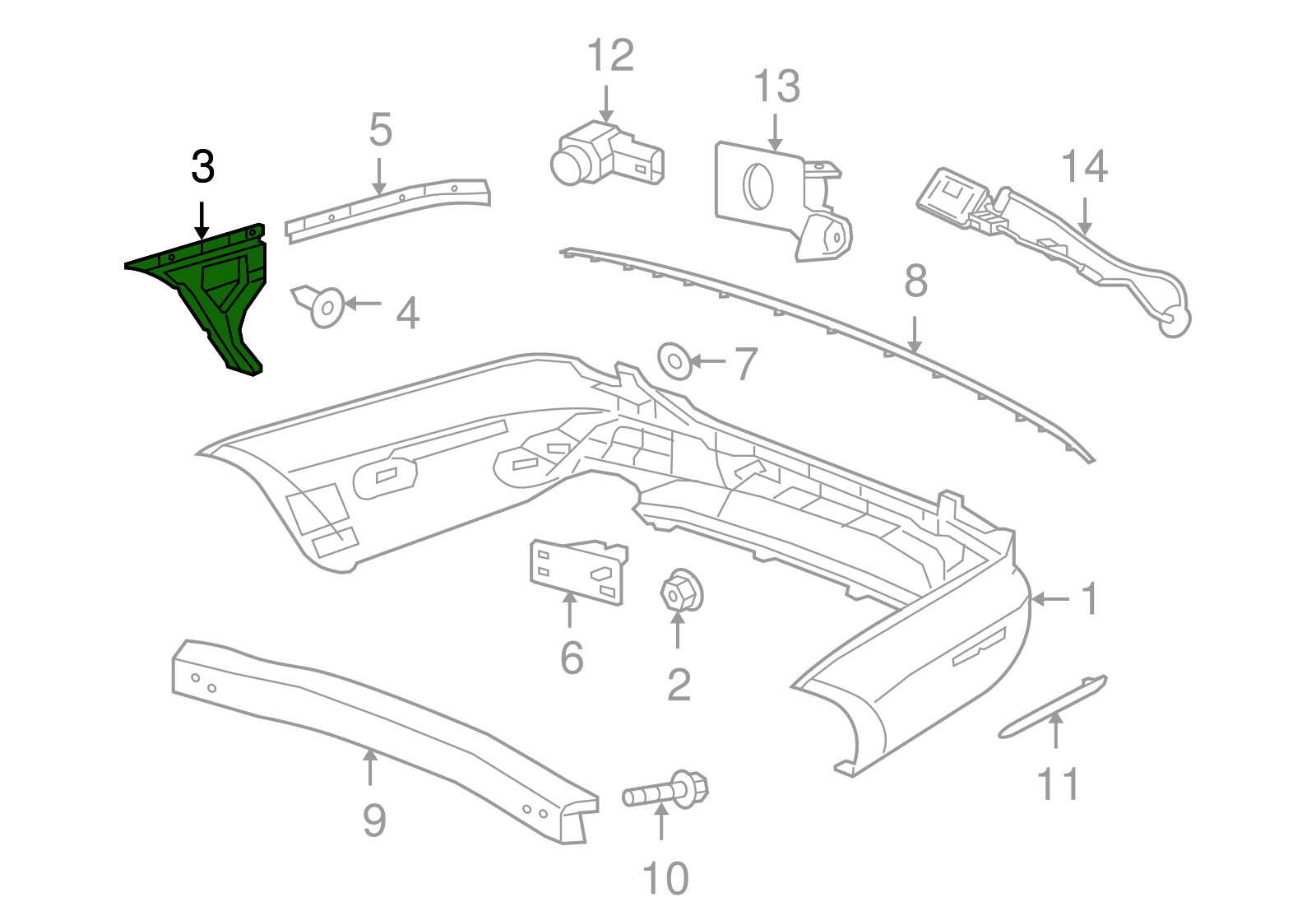 Rear Bumper Bracket Right C2D23126 Left C2D23125 Compatible With Jaguar  XJ (X351) Tag No.3053