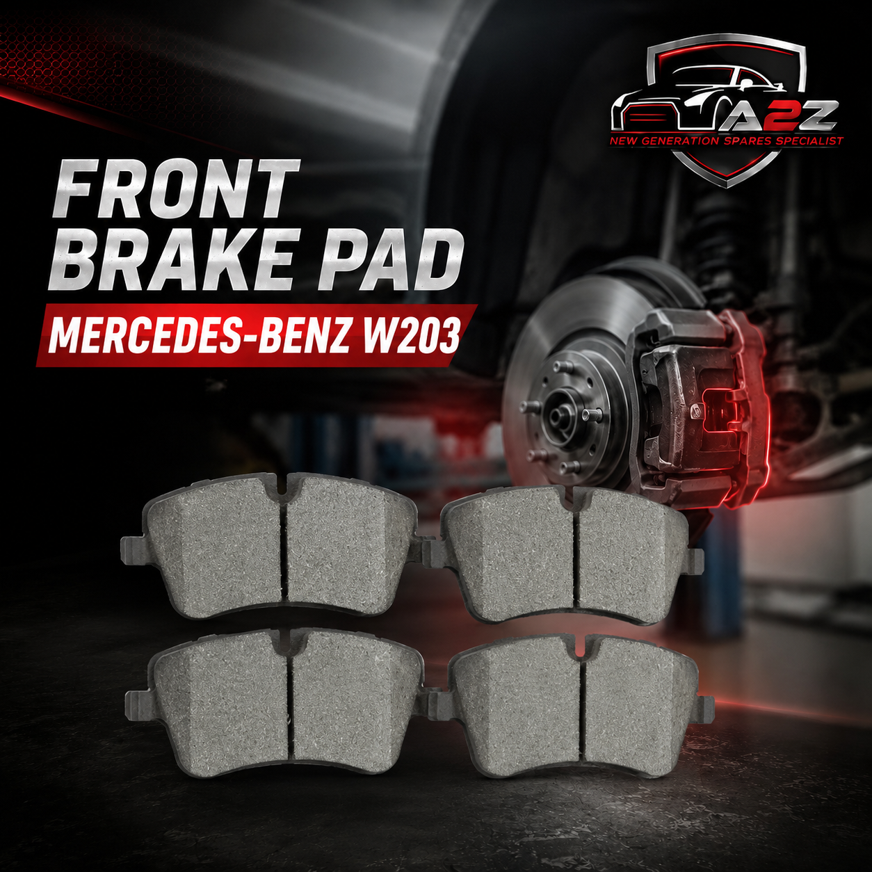 Front Brake Pad A0034205920 2314401 P050045 Compatible With MERCEDES-BENZ C-CLASS W203