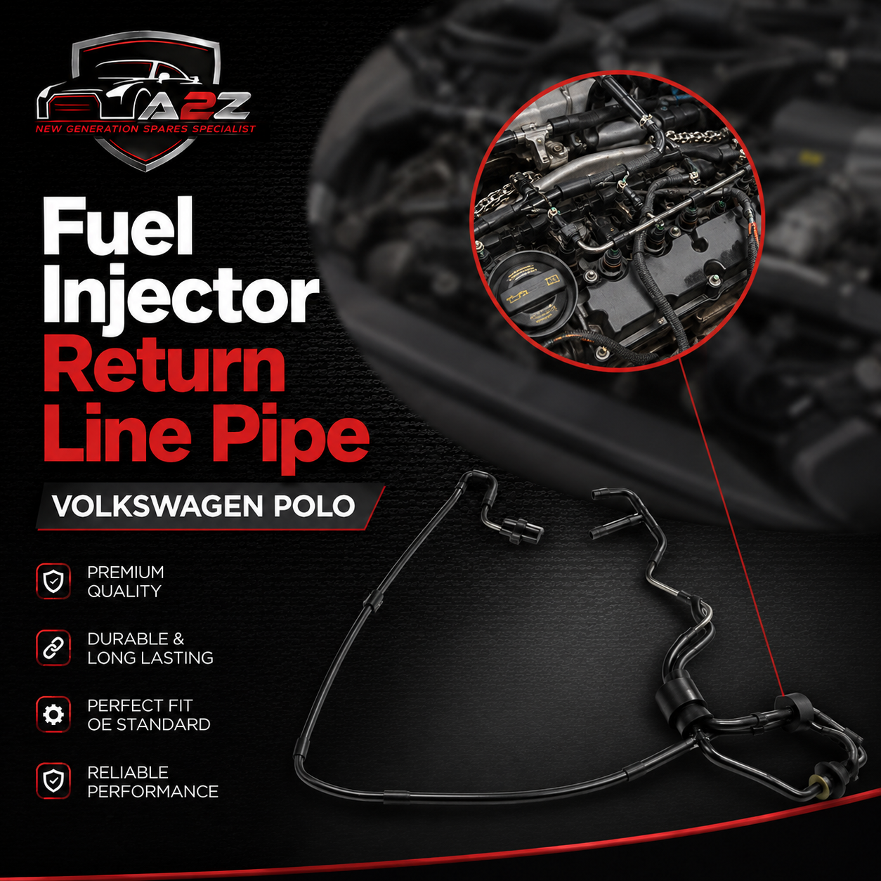 Fuel Injector Return Line Pipe 03L131051 Compatible With  VOLKSWAGEN POLO