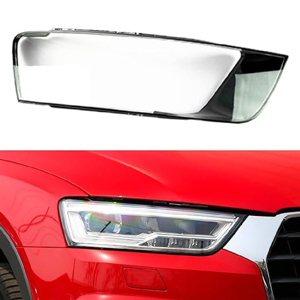 Front Headlight Glass Compatible with  Audi Q3 (New) 2016-2018.