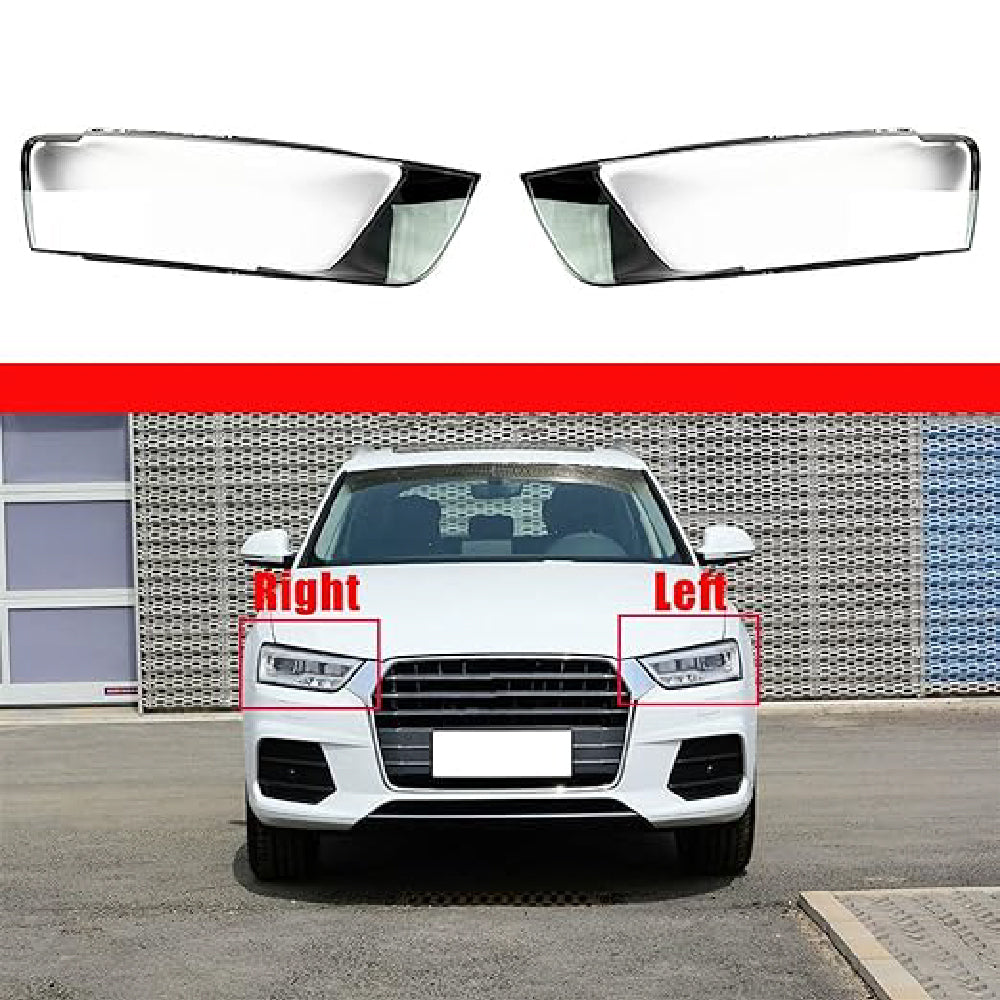 Front Headlight Glass Compatible with  Audi Q3 (New) 2016-2018.