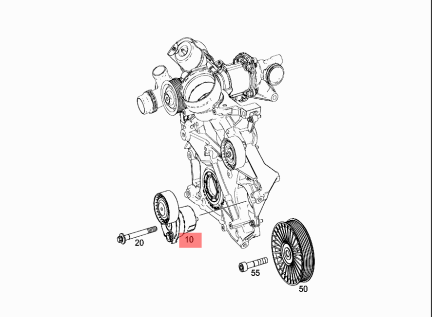 Belt Tensioner With Pulley 2742001370 Compatible With MERCEDES BENZ  C-CLASS (W205) & C-CLASS Convertible (A205) & E-CLASS (W213) & GLC (X253)