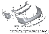 Rear Bumper Bracket 51128061579 Compatible With BMW 7 Series (G12) (2016-2019) Tag No.1801