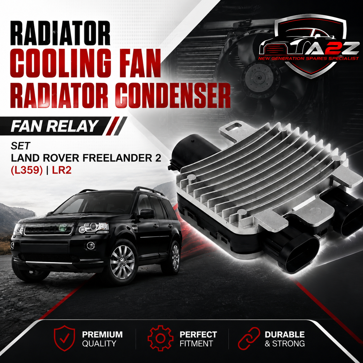 Radiator Cooling Fan Radiator Condenser LR011907 LR020620 LR026078 (2 Pin) Compatible with LAND ROVER FREELANDER 2 (L359) | LR2
