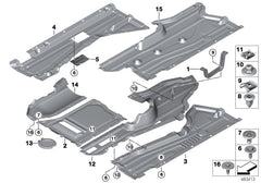 Left Underbody Penal 51757377151 Compatible With BMW For X5 F15 (2015-18)