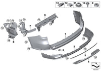 Rear Bumper Bracket Big Left 51127294721 & Right 51127294722 Compatible With BMW X5 F15 (2014-2018) Tag No.1781