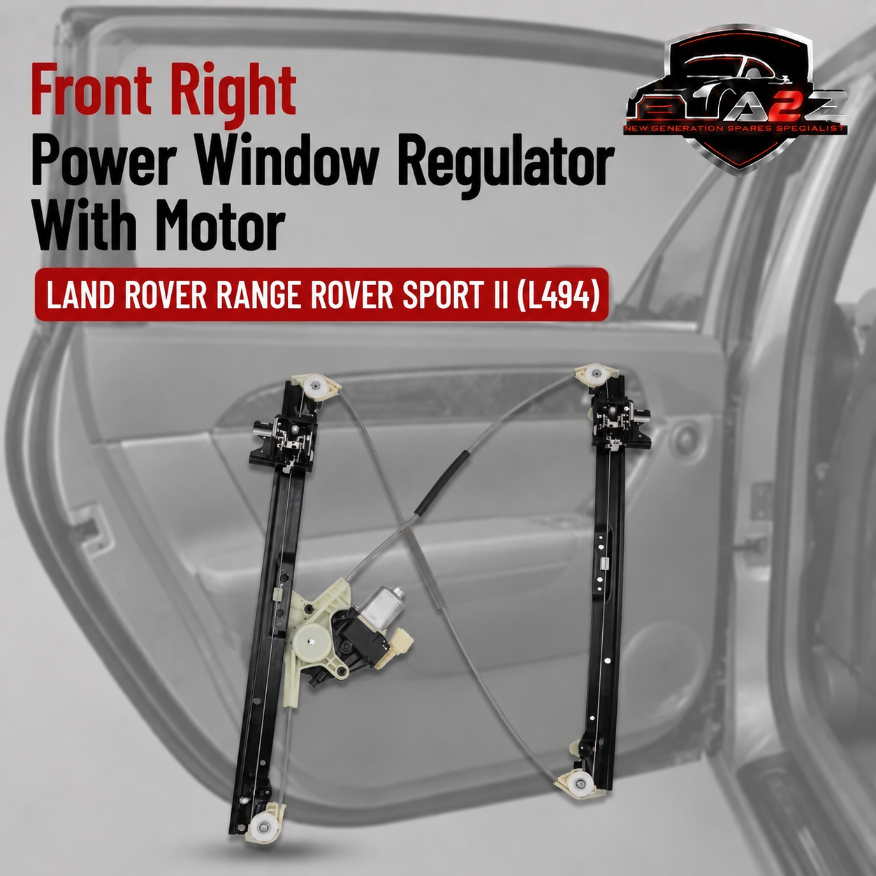 Front Right Power Window Regulator With Motor  LR077817  Compatible with  LAND ROVER RANGE ROVER SPORT II (L494)