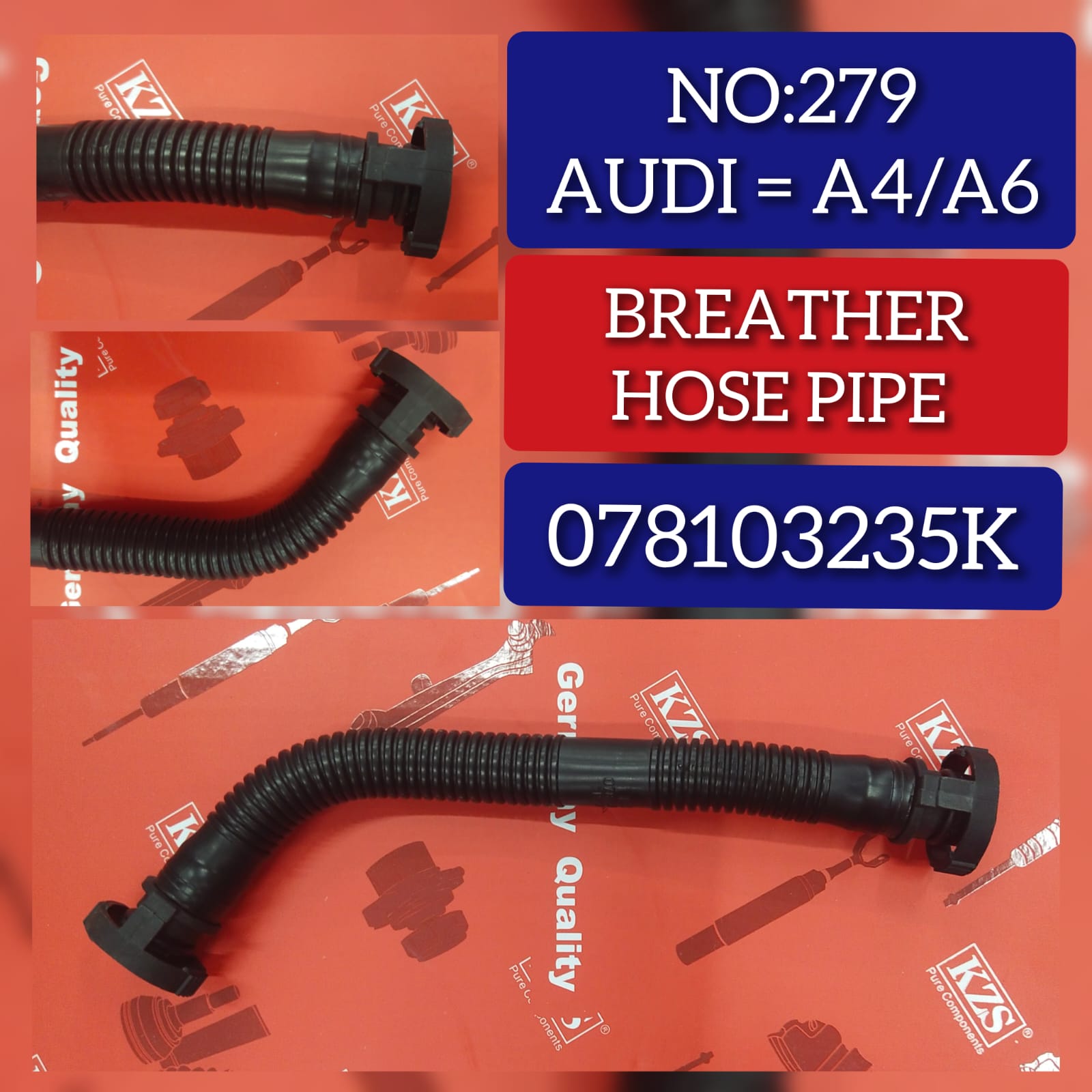 Breather Hose Pipe 078103235K  Compatible with AUDI A4 A6 Tag-H-279