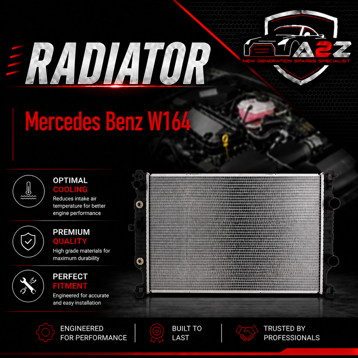 Radiator Assembly 1645000303 Compatible With Mercedes Benz W164