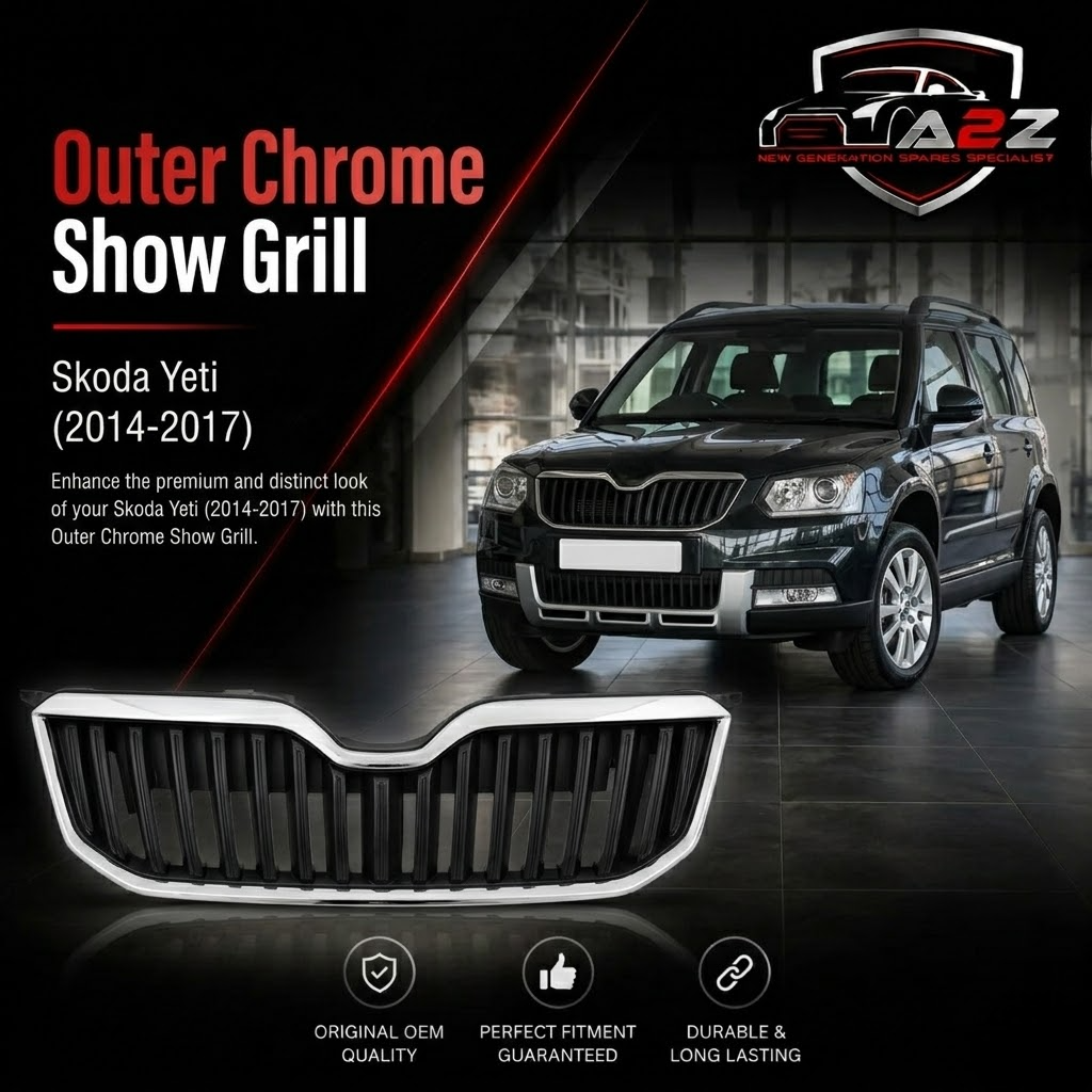 Outer Chrome Show Grill 5L0853761 5L0853343 5L0853668B Compatible With Skoda Yeti (2014-2017) Tag No.102