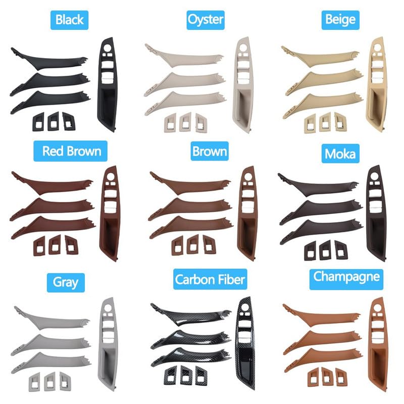Door Handle Black Inner Set  Carbon Fiber 51417225874 51417225873 51417225847 Right 51417225848 51417225889 Right 51417225890 51417225851 51417225852 Compatible with BMW 5 Series F10 2010-2017