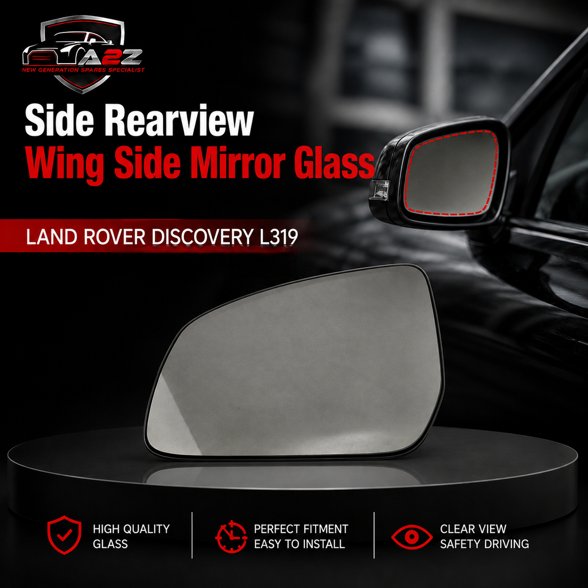 Side Rearview Wing Side Mirror Glass Left LR013775 & Right LR013774 Compatible With LAND ROVER DISCOVERY IV (L319) | LR4  & RANGE ROVER III (L322) & RANGE ROVER SPORT I (L320)