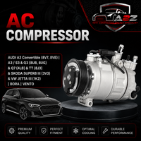 AC Compressor 5Q0820803F 1K0820803E 5K0820803J Compatible with AUDI A3 Convertible (8V7, 8VE) | A3 / S3 & Q3 (8UB, 8UG) & Q7 (4LB) & TT (8J3) & SKODA SUPERB III (3V3) & VW  JETTA III (1K2) | BORA | VENTO