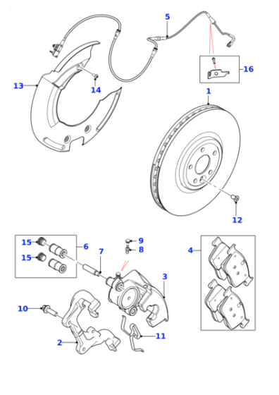 Brake Pad Wear Sensor T4N16082 & T2H2092 Compatible With JAGUAR XE (X760)