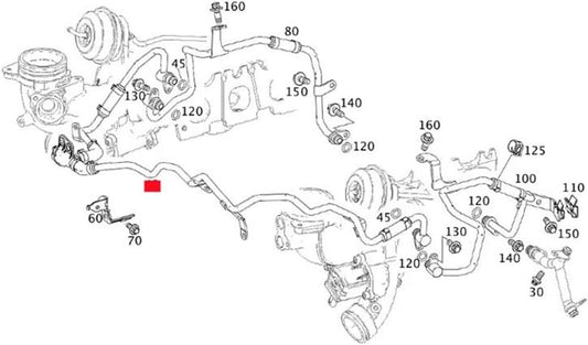 Coolant Return Line Hose Pipe A2762006651 Compatible With Mercedes Benz W166 Tag No.567