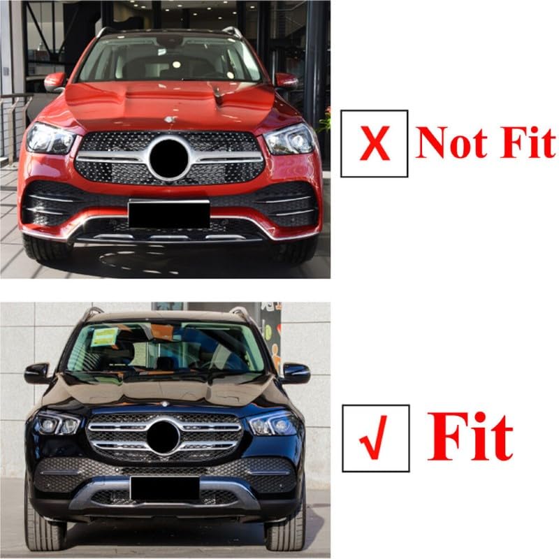 Front Bumper Grill Compatible With Mercedes Gle W167 X167 2019-2023 Front Bumper Panamericana Grill W167 Grill Diamond Black Dynamic Gle