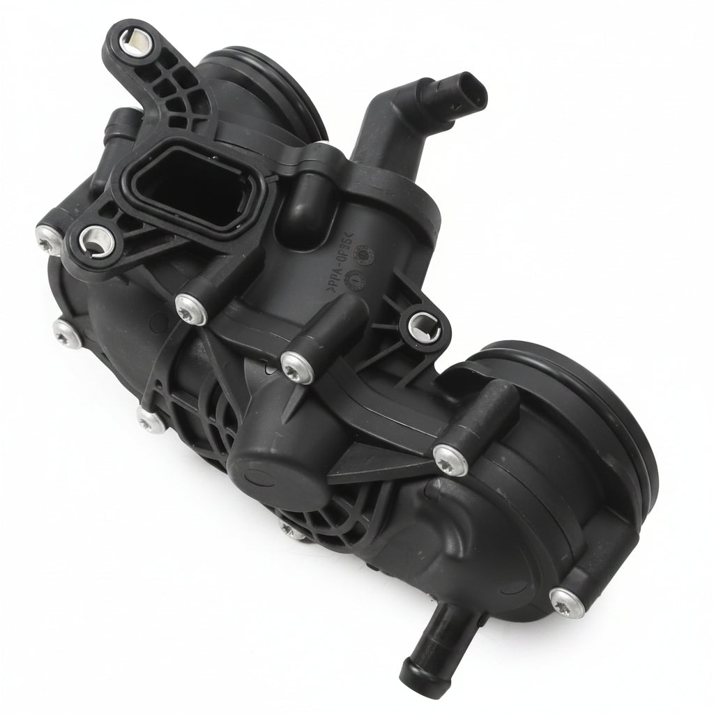 Engine Coolant Thermostat Housing 059121111BM 059121111AQ 059121111BG 059121111BK 059121111CF 059121111CR Compatible With AUDI A6 Q7 Tag No.58