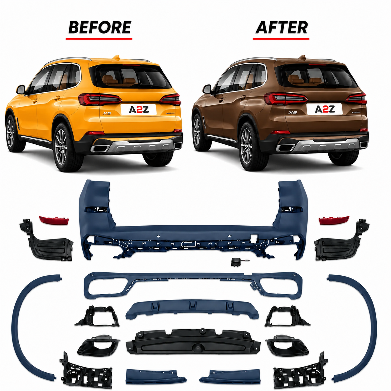 Rear Bumper Body Kit Compatible With BMW X5 G05 (2019-2025) Upgrade To - M Sport Mp M Performance Mt M Tech (Shipping Cost Not Included In Price)