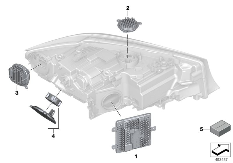 LED Headlight Daytime Running Light Module LEFT 63119883631 & RIGHT 63118496135 Compatible With BMW 3 (G20, G80, G28)