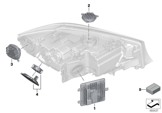 LED Headlight Daytime Running Light Module LEFT 63119883631 & RIGHT 63118496135 Compatible With BMW 3 (G20, G80, G28)