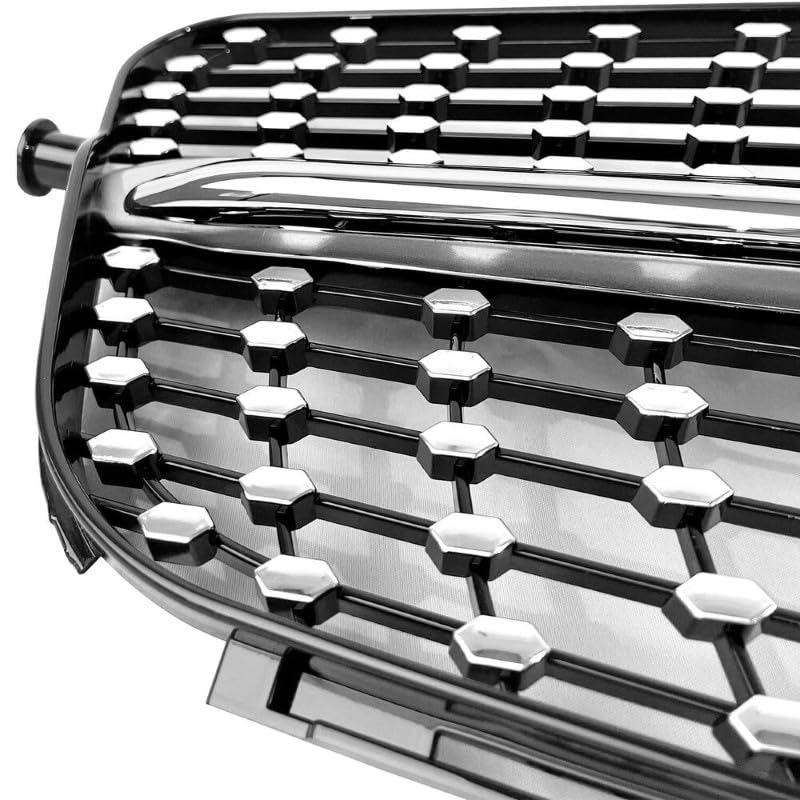 Front Bumper Grill Compatible With Mercedes Benz C Class W204 2007-2014 Front Bumper Grill W204 Grill Diamond Silver