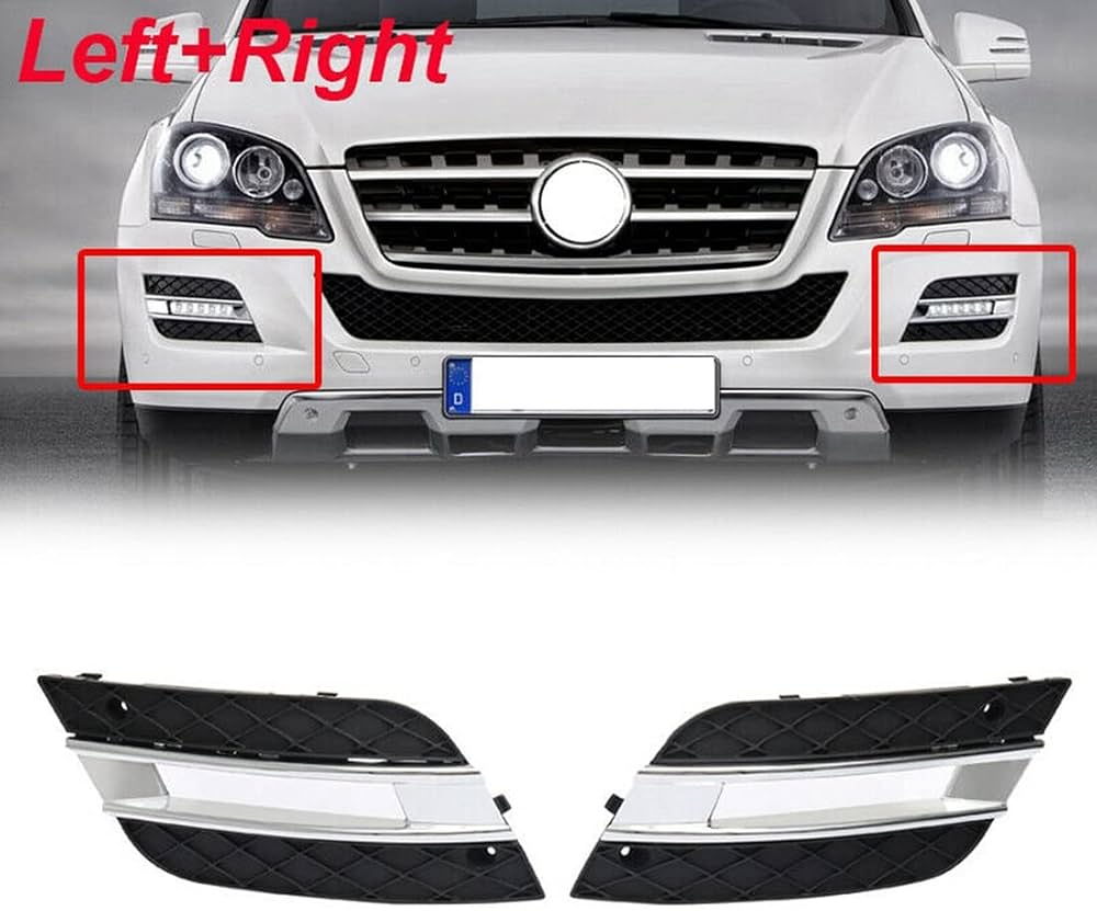 Fog Lamp Cover With Chrome Left 1648801924 & Right 1648802024 A1648801924 Compatible With Mercedes-Benz ML-W164 (2010-2012) Tag No.342