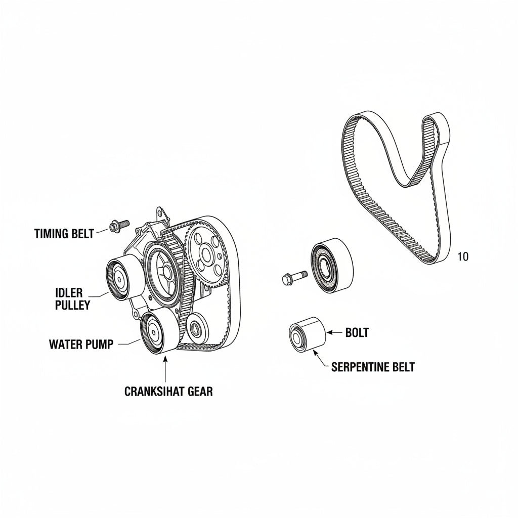 Multi Rib Belt Kit 7PK1196 7PK1196K1 Compatible With MERCEDES-BENZ C-CLASS (W205) E-CLASS (W213) GLC (X253) (CONTINENTAL)