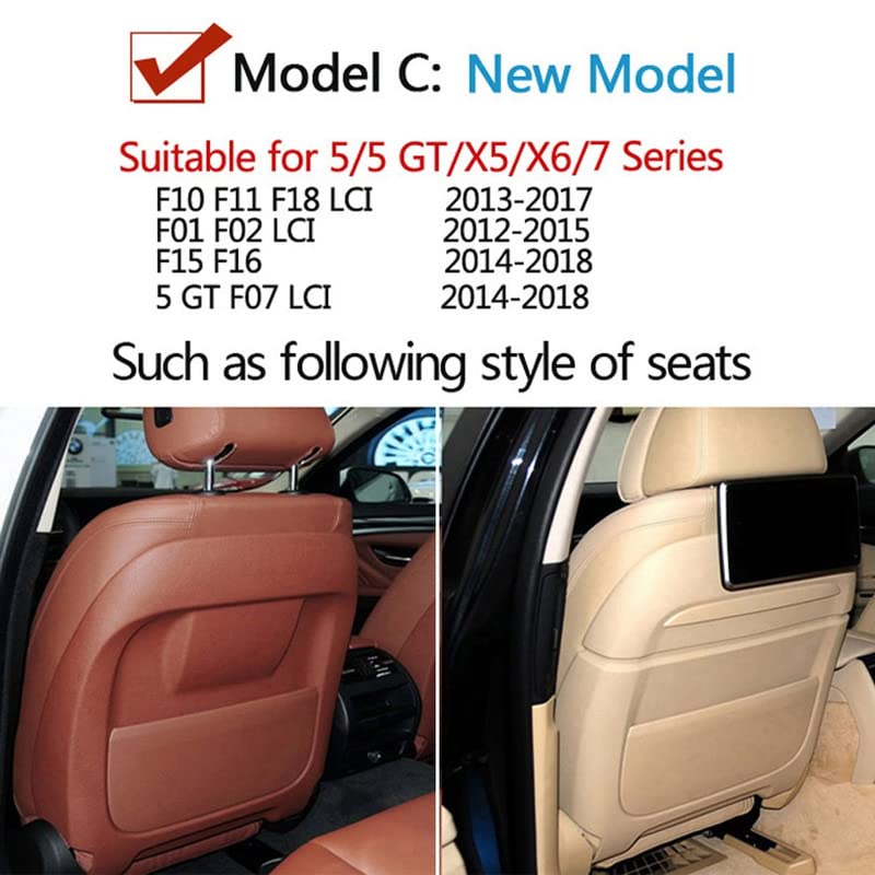 Seat Storage Pocket Compatible with BMW 5 Series F10 2013-2017 Gt F07 2014-2018 7 Series F02 2012-2015 X5 F15 2014-2018 X6 F16 2014-2018 Seat Storage Pocket Cover Beige Model C 52107319071