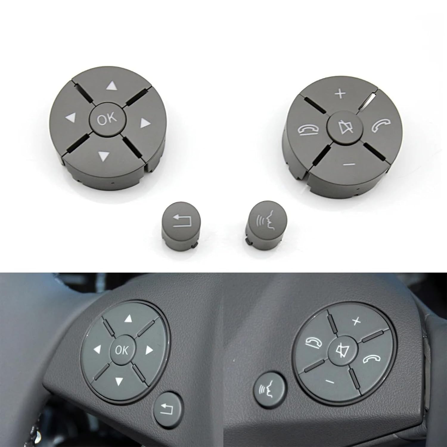 Steering Wheel Buttons Moka Left 20482103518495  Right 20482104518495 Compatible With Mercedes C Class C/E/GLK Class W204 W212 W207 X204