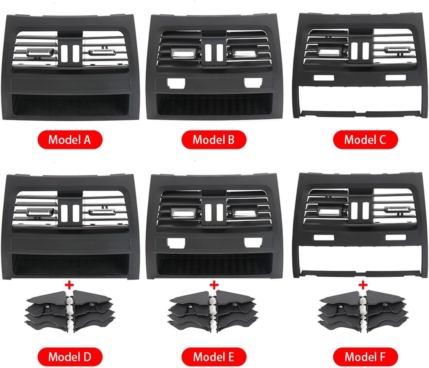 Rear Ac Vent Grille High-end Model Black 64229181095 Compatible With BMW 5 Series F07 528i 535i 550i 2009-2016