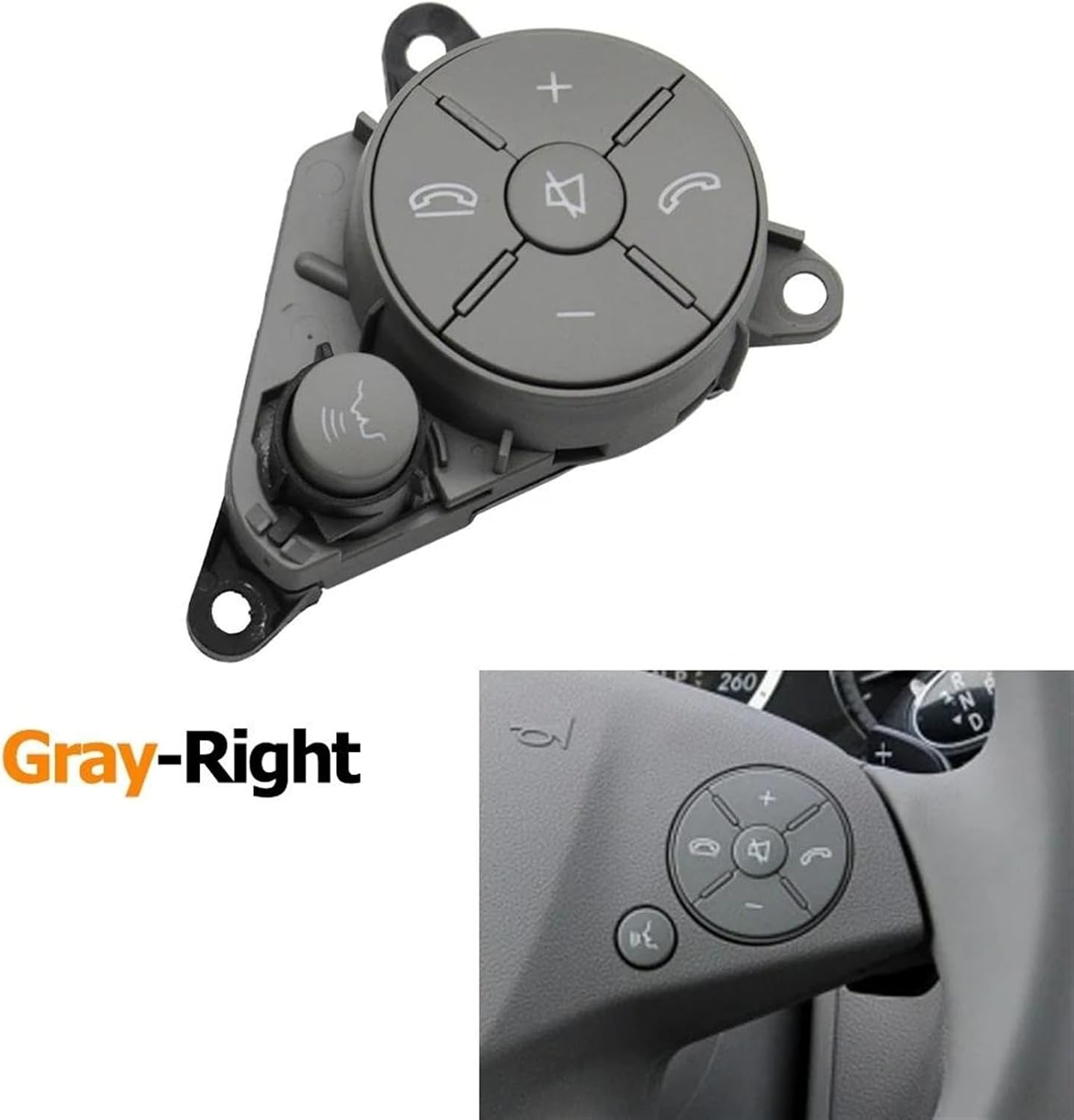 Mercedes-Benz C-CLASS W204/E-CLASS W212 Complete Steering Wheel Switch Set (Grey-Round) for W204 and W214 Models - Left Hand 2048210351 and Right Hand 2048210451 Options Available Tag-SW-95