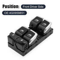 Power Window Switch 4G0959851 4GD959851B 4G09598515PR  Compatible with Audi A6 (4G) (10 Pin) Tag No.10