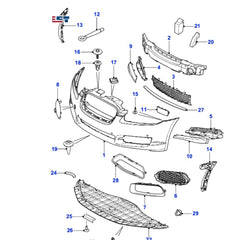 Front Bumper Grille Center C2Z6085 Compatible With Jaguar  XF I (X250)  XF II (X260)