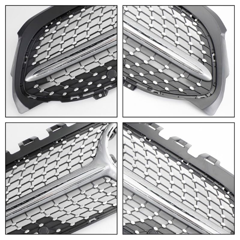 Front Bumper Grill Compatible With Mercedes Benz A Class W177 A250 A200 A45 2019-2023 Front Bumper Grill W177 Grill Diamond Silver