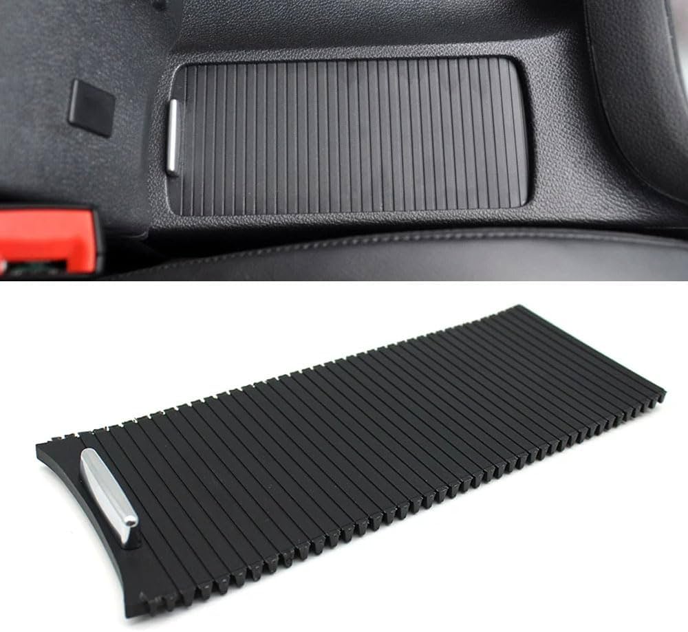Water Cup Holder Roller Blind Cover, Center Console Armrest Cup Holder Slide Roller Cover Shutters Trim 5KD86253182V Compatible With Volkswagen jetta A5 Golf 5