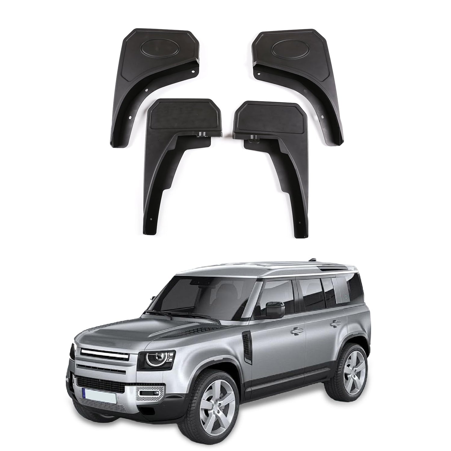 Mud Flaps Set (Set Of 4) Compatible With Land Rover L663 Defender(A) 2020-2024