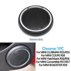 Mini Interior Door Loudspeaker Cover Black&Chrome 51412753333 Compatible With Mini Cooper Clubman R55 08-14 R58 12-15 R56 07-14 R57 09-15 R59 12-14 R56 N 09-13