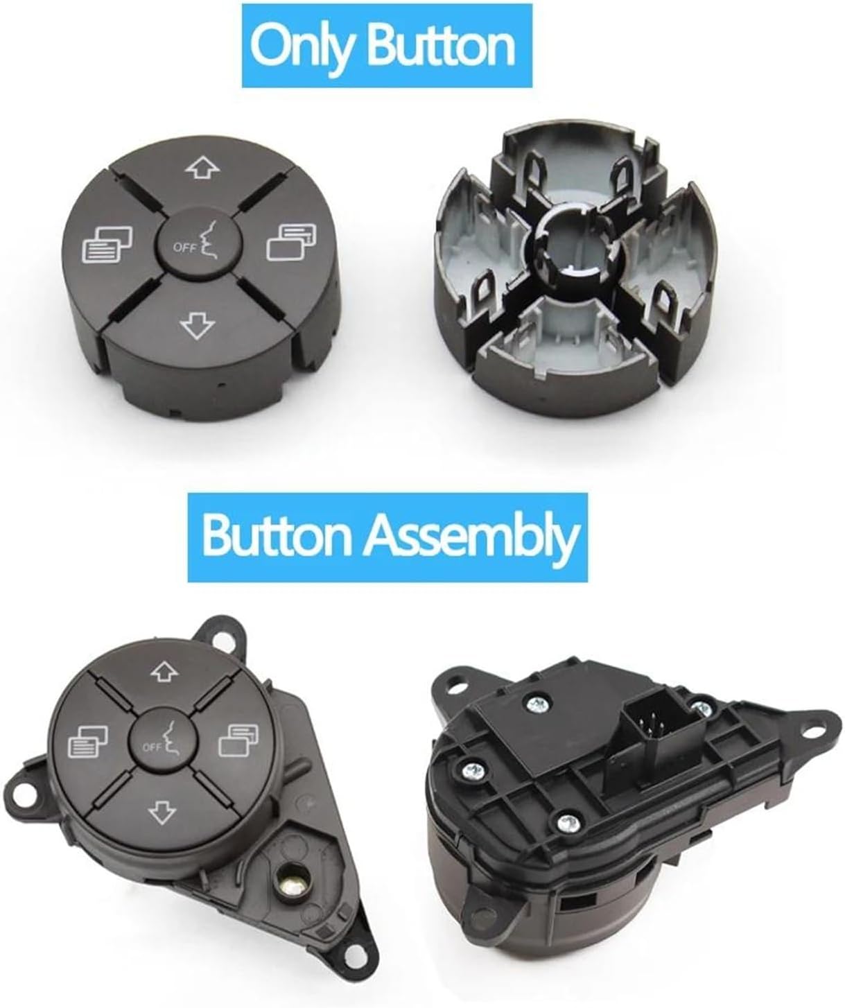 Genuine Mercedes-Benz 164/251 Complete Steering Wheel Switch Set (Beige-Round) for M-Class W164 & R-Class W251, V251 Left 1648700558 & Right 1648700658 Tag-SW-86